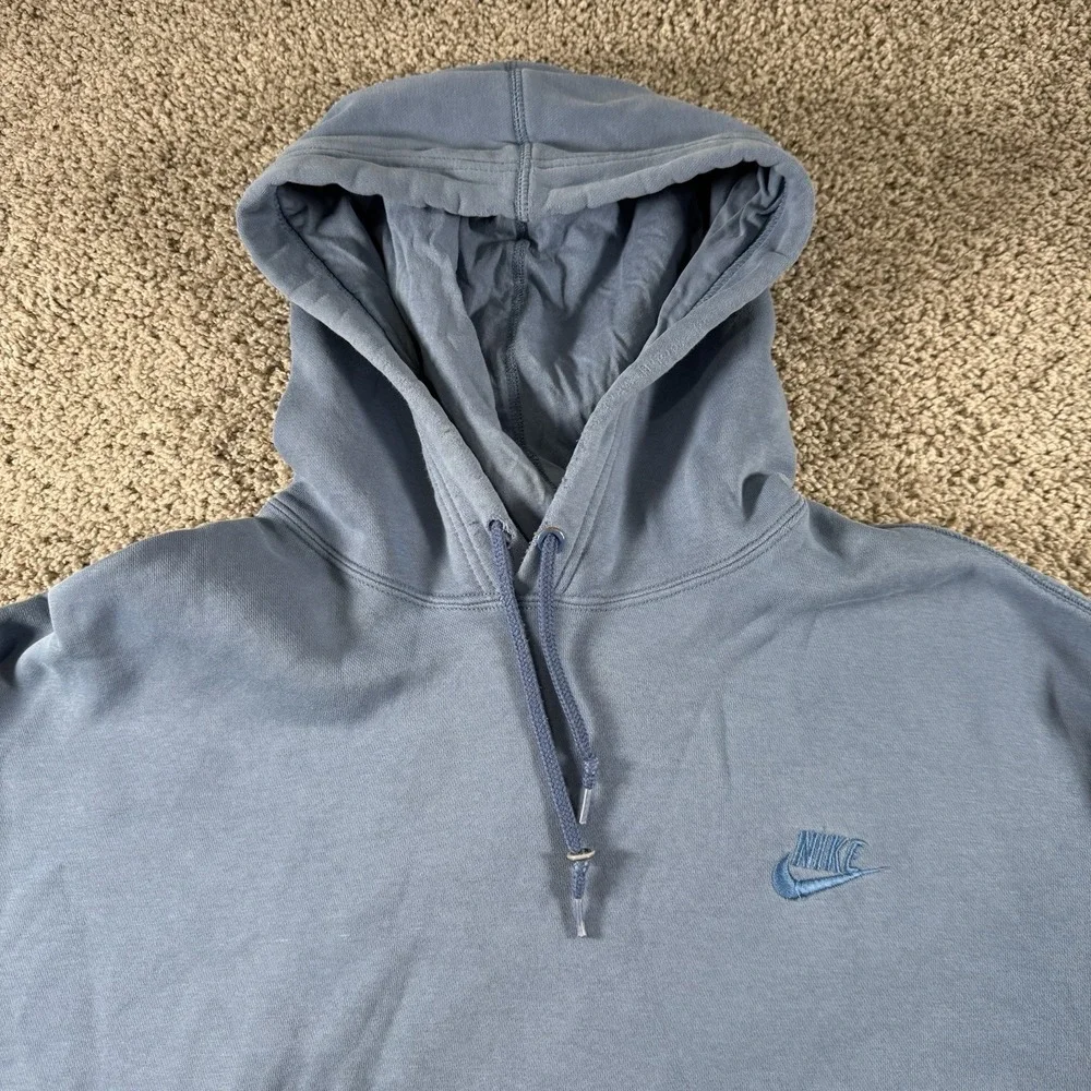 Nike Sweater Men XL Powder Blue Pullover Thrashed Hoodie Grunge Streetwear Baggy